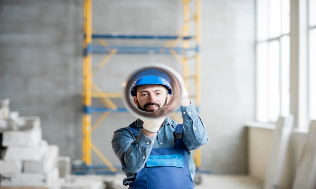 Construtor com tubo de ventilação